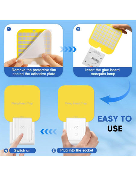 20 Placas Adhesivas Reemplazables Alikguu para Trampa de Moscas