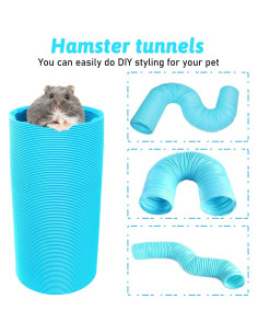 Túneles para Hámster PINVNBY 2 Pcs + 19 Juguetes Naturales 2