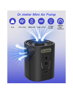 Bomba de aire portátil Dr.meter 3600mAh inflar y desinflar rápido 2