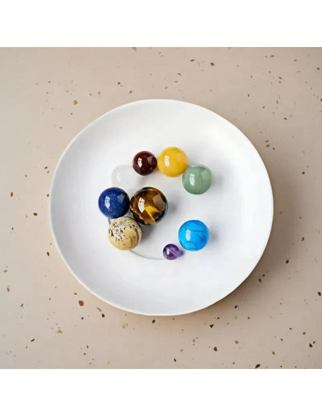 Colección de Cristales del Sistema Solar L&A - 9 Gemas Naturales