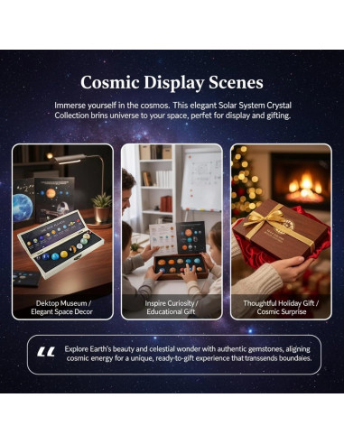 Colección de Cristales del Sistema Solar L&A - 9 Gemas Naturales