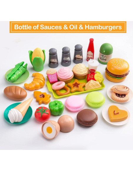 Juego de Cocina para Niños 130 Pcs Funpynani Turquesa