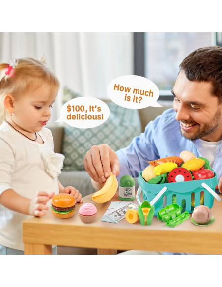 Juego de Cocina para Niños 130 Pcs Funpynani Turquesa