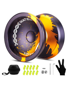 Yoyo Profesional WATIEOBOO Negro Dorado para Trucos