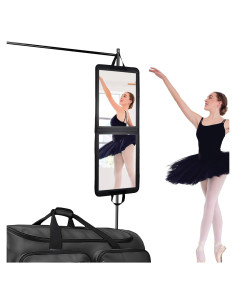 Espejo Plegable Portátil LPHUMEX 84x33 cm Negro para Danza