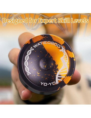 Yoyo Profesional WATIEOBOO Negro Dorado para Trucos