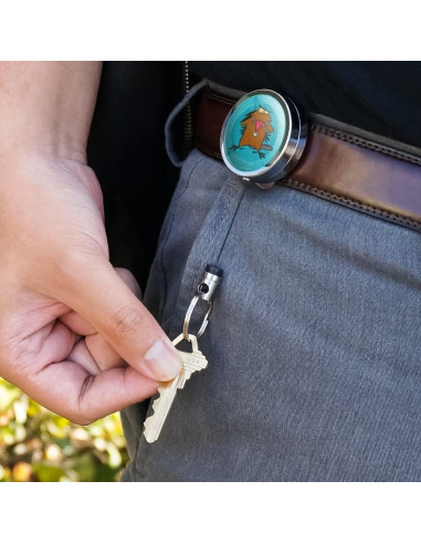 Titular Retráctil de Insignia Metal Cromo Angry Beavers 0.76m