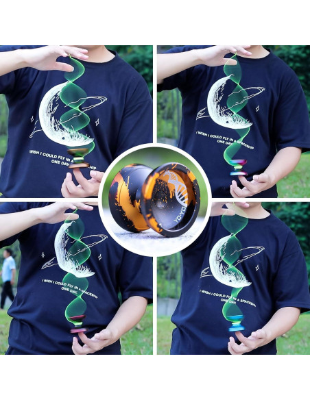 Yoyo Profesional WATIEOBOO Negro Dorado para Trucos