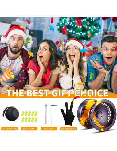 Yoyo Profesional WATIEOBOO Negro Dorado para Trucos