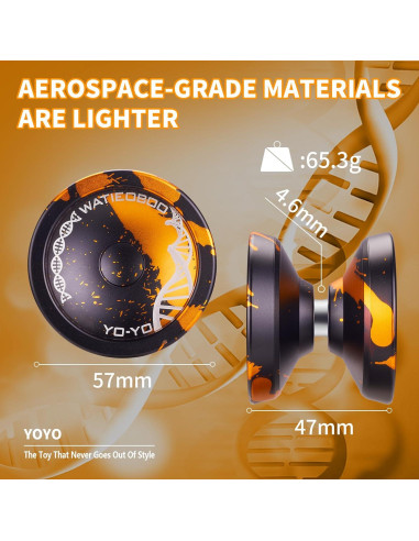 Yoyo Profesional WATIEOBOO Negro Dorado para Trucos