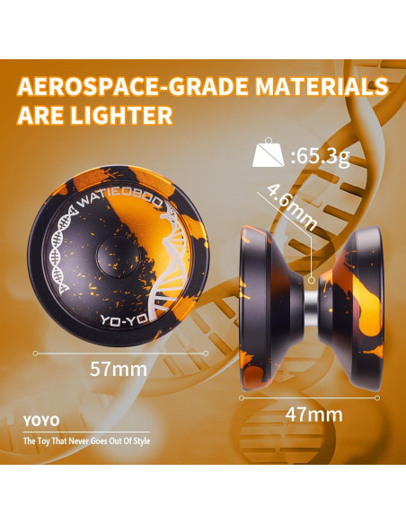 Yoyo Profesional WATIEOBOO Negro Dorado para Trucos