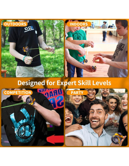 Yoyo Profesional WATIEOBOO Negro Dorado para Trucos