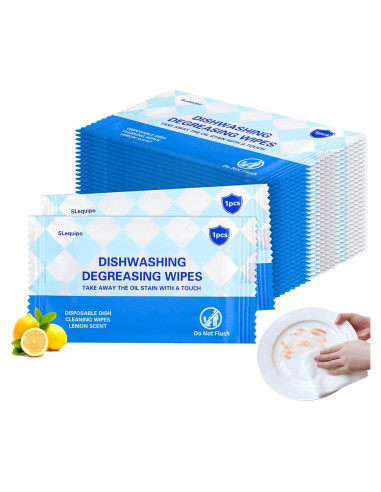 Toallitas de Limpieza Desechables SLequipo 50 Pcs Aroma Limón