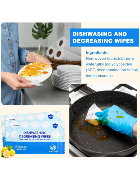 Toallitas de Limpieza Desechables SLequipo 50 Pcs Aroma Limón
