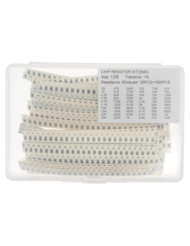 Kit de Resistencias 1206 1% Mericda 60 Valores x 25 Piezas