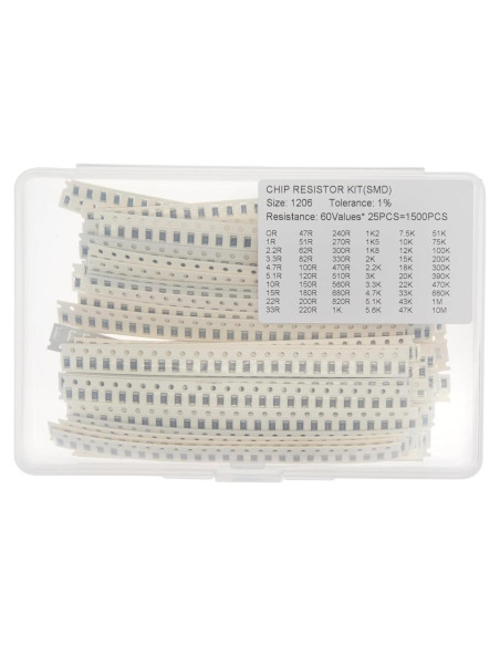 Kit de Resistencias 1206 1% Mericda 60 Valores x 25 Piezas
