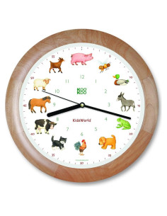 Reloj de Pared KOOKOO KidsWorld Madera 34cm Animales Granja