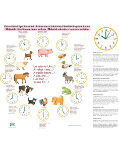 Reloj de Pared KOOKOO KidsWorld Madera 34cm Animales Granja 2