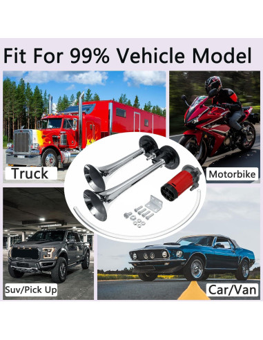 Kit de bocina de tren 1000DB PEIYAOTCO para camión y SUV