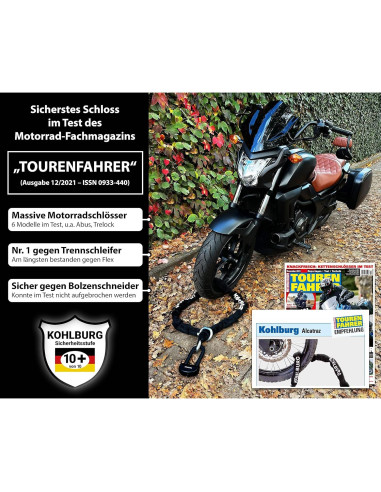 Cadena de Seguridad KOHLBURG Alcatraz 2.1m 8.1kg para Motocicleta