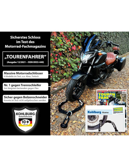 Cadena de Seguridad KOHLBURG Alcatraz 2.1m 8.1kg para Motocicleta