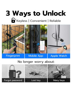 Candado Biométrico Bluetooth Anweller P2B 35.56 cm Negro 2