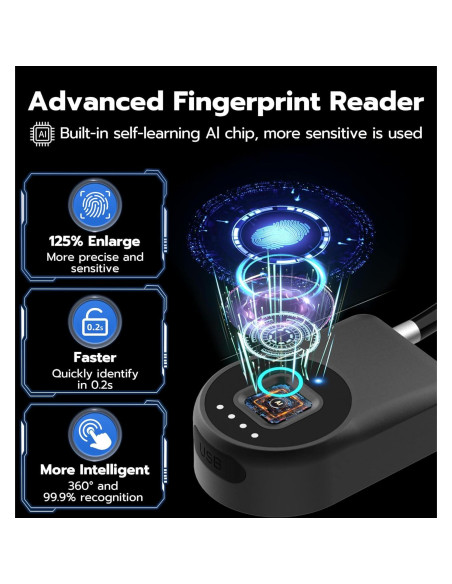 Candado Biométrico Bluetooth Anweller P2B 35.56 cm Negro