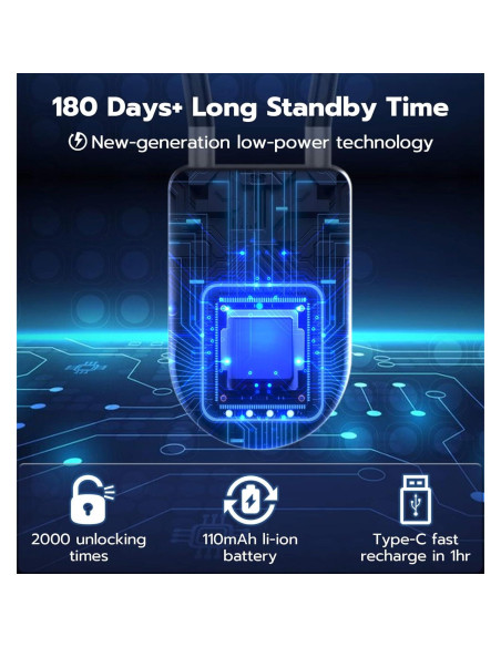 Candado Biométrico Bluetooth Anweller P2B 35.56 cm Negro