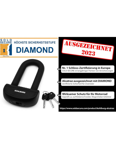 Cadena de Seguridad KOHLBURG Alcatraz 2.1m 8.1kg para Motocicleta