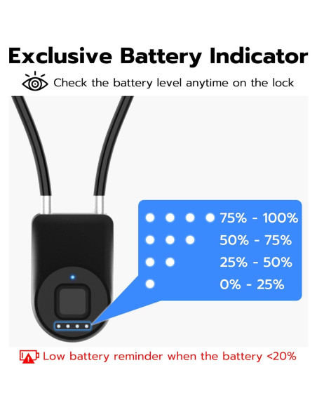 Candado Biométrico Bluetooth Anweller P2B 35.56 cm Negro