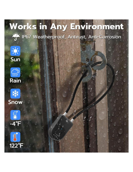 Candado Biométrico Bluetooth Anweller P2B 35.56 cm Negro