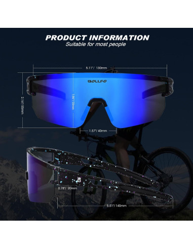 Gafas de sol polarizadas BOLLFO UV400 para deportes unisex