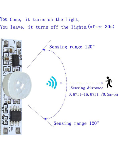 Interruptor de Movimiento PIR HCSM 3.7V-24V 4A Mini