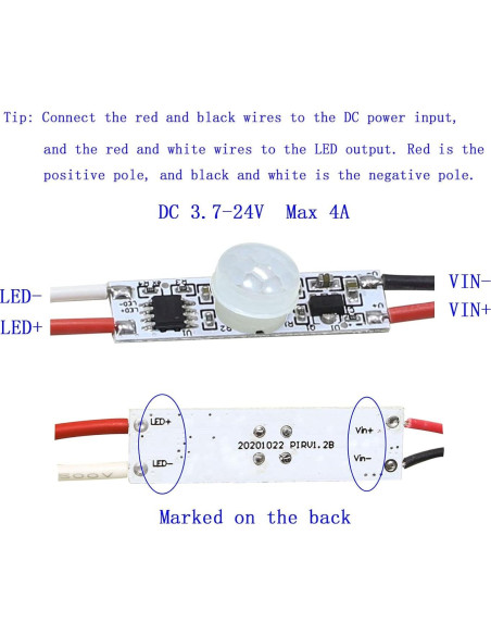 Interruptor de Movimiento PIR HCSM 3.7V-24V 4A Mini