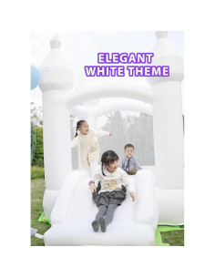 Casa Inflable Blanca AKEYDIY 258x178x246cm con Resbaladilla 2