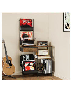 Soporte para Tocadiscos Welfuturer con Almacenamiento para 300 Vinilos