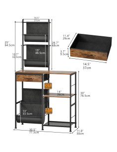 Soporte para Tocadiscos Welfuturer con Almacenamiento para 300 Vinilos 2