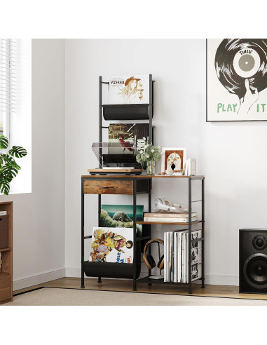 Soporte para Tocadiscos Welfuturer con Almacenamiento para 300 Vinilos