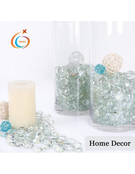 Perlas de Vidrio Ausluru 2,27 kg Transparentes para Decoración