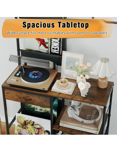 Soporte para Tocadiscos Welfuturer con Almacenamiento para 300 Vinilos