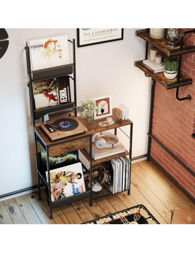 Soporte para Tocadiscos Welfuturer con Almacenamiento para 300 Vinilos