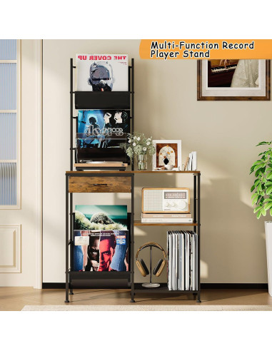 Soporte para Tocadiscos Welfuturer con Almacenamiento para 300 Vinilos