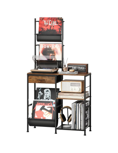 Soporte para Tocadiscos Welfuturer con Almacenamiento para 300 Vinilos