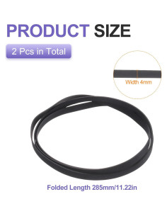 Correas de Goma para Tornamesa uxcell 2 Pcs 285mm x 4mm 2