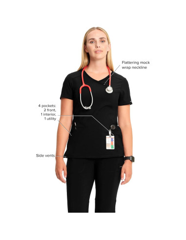 Top de Scrubs para Mujeres Cherokee Infinity 2625A - Negro