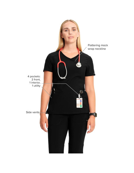 Top de Scrubs para Mujeres Cherokee Infinity 2625A - Negro