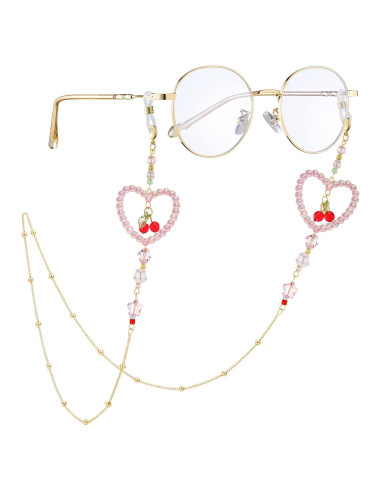 Cadena de Gafas con Perlas Cereza - Soporte Elegante para Mujeres