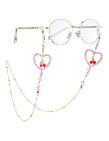 Cadena de Gafas con Perlas Cereza - Soporte Elegante para Mujeres