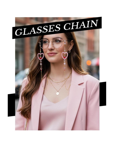 Cadena de Gafas con Perlas Cereza - Soporte Elegante para Mujeres