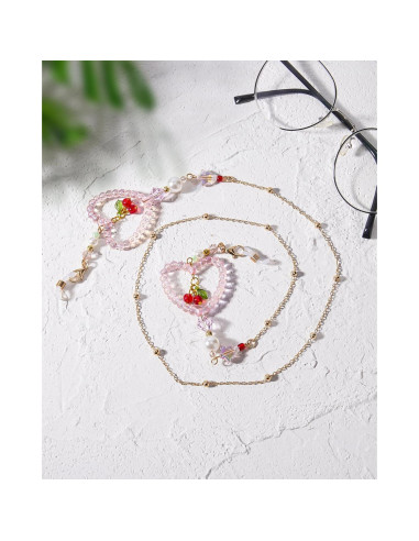 Cadena de Gafas con Perlas Cereza - Soporte Elegante para Mujeres